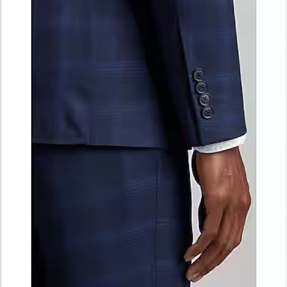 Jos A Bank Traveler Collection Tailored Fit Plaid Suit - Picture 12 of 12